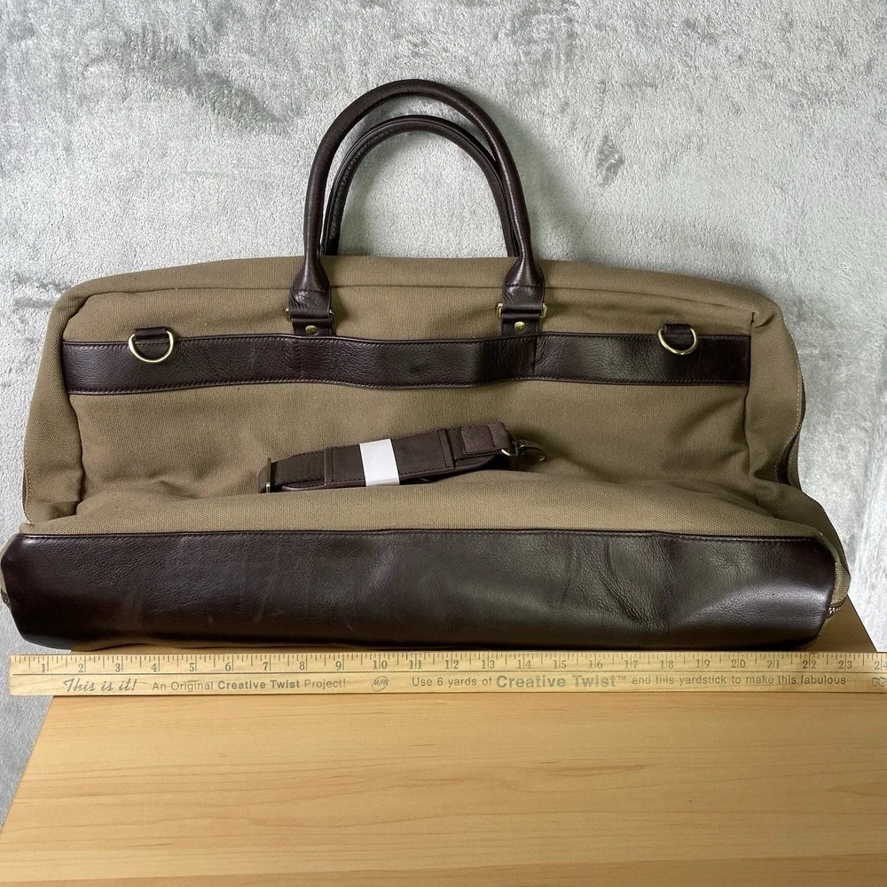 Pinehurst 1895 The Invitational Canvas Luggage Bag Brown Shoulder Strap Leather